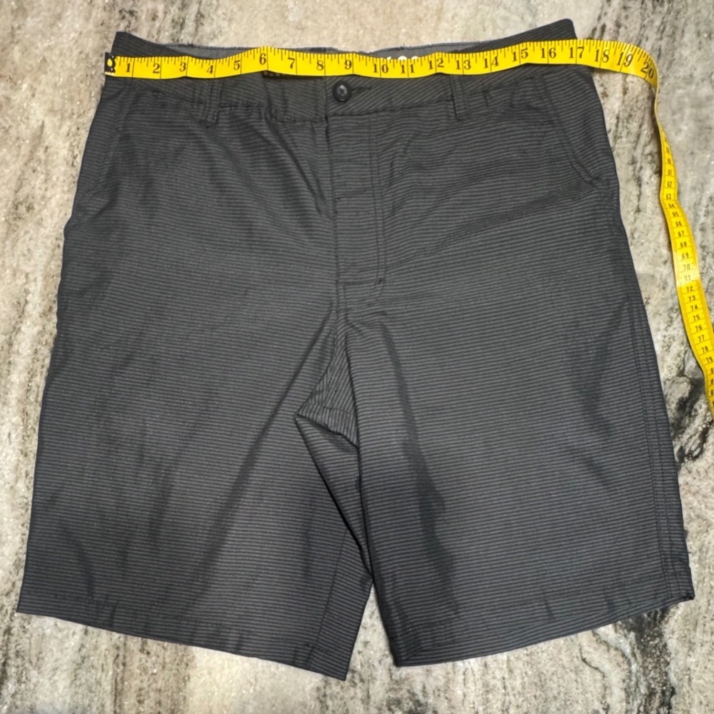 Mossimo Chino Shorts Mens 34 Micro Stripe Charcoal Gray Flat Front Casual 10" - Picture 4 of 6
